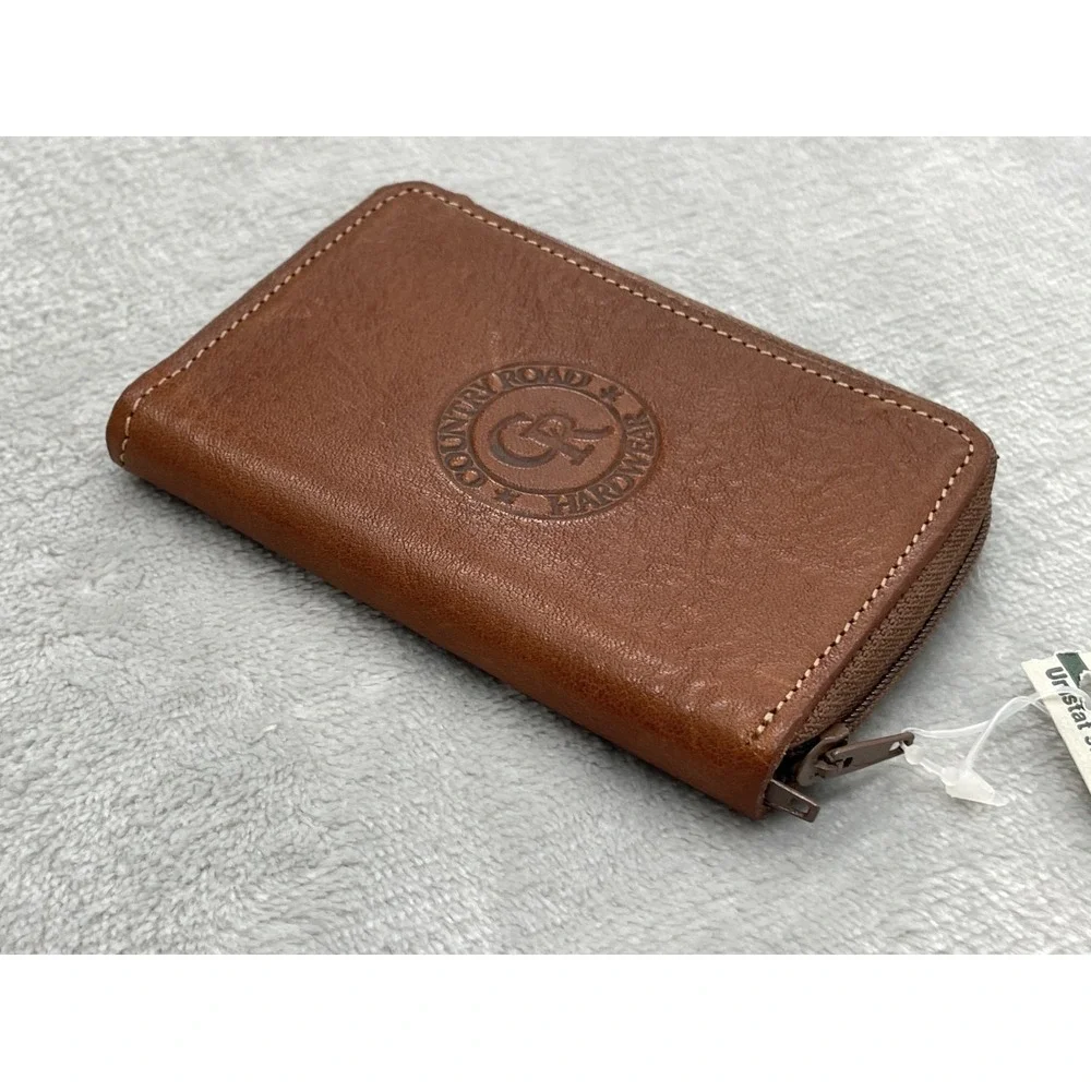 Country Road Key Case Wallet One Size Brown Leather Zip Australia
